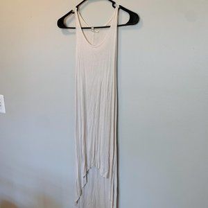 Hi-low cream ribbed tank dress.